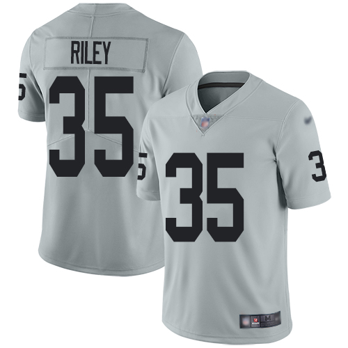 Men Oakland Raiders Limited Silver Curtis Riley Jersey NFL Football 35 Inverted Legend Jersey